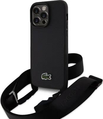 Obrázek produktu pro Lacoste Iconic Petit Pique Crossbody Woven Logo Case für iPhone 15 Pro Max schwarz