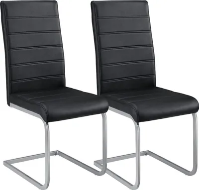 Zdjęcie produktu dla Krzesło do jadalni 51312, 2 sztuki, nowoczesne krzesło do jadalni z metalową ramą i sztuczną skórą, 41 x 52 x 101 cm
