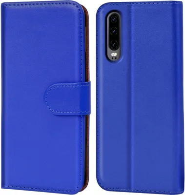Produktbild von Conie Klapp Tasche für Huawei P30 Kartenfach Rundumschutz Hülle in Blau