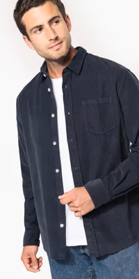Image de Chemise à manches longues en velours de Kariban, pour hommes