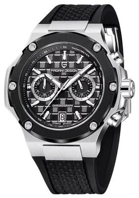Produktbild von Herrenuhr Pagani Design Querl, Silikonarmband, Schwarz / Silber