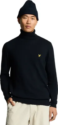 Image de Lyle & Scott Pull à col roulé bleu foncé Coton
