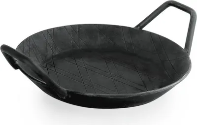 Produktbild von 6x Brat- Servierpfanne Ø 24 cm Eisen mit gebogenem Hakenstiel