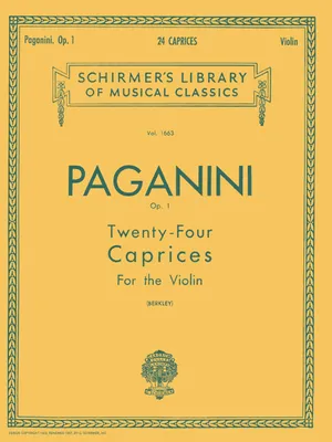 Obrázok produktu pre Niccolo Paganini 24 Caprices Op. 1 Violin Solo Schirmer Classics Vol. 1663 Advanced Violin Sheet Music Music Teacher Resource and Gift for Violinists