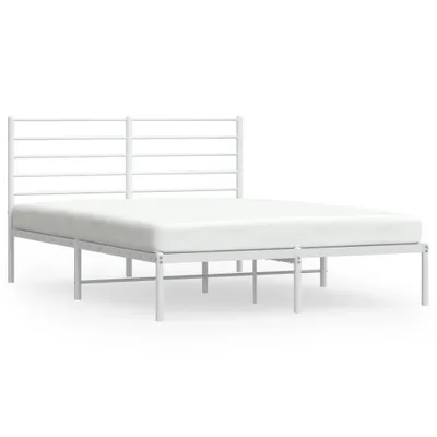 Produktbild von Möbel Bettgestell - Doppelbett - mit Kopfteil Metall Weiß 120x200 cm - Polsterbett Klassische Betten CLORIS2742988