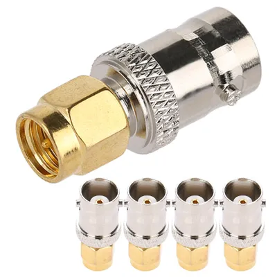 Obrázek produktu pro Adaptér SMA-BNC, SMA samec na BNC samici, BNC SMA RF adaptér, SMA zástrčka na BNC konektor samici, RF koaxiální adaptér převodník