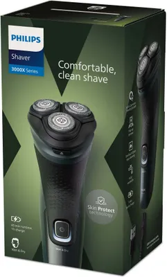 Obrázek produktu pro Philips X3052/00, Rotační holicí strojek, Černá, Zelená, PowerCut blade system, SH30, 2 rok/roky, Baterie