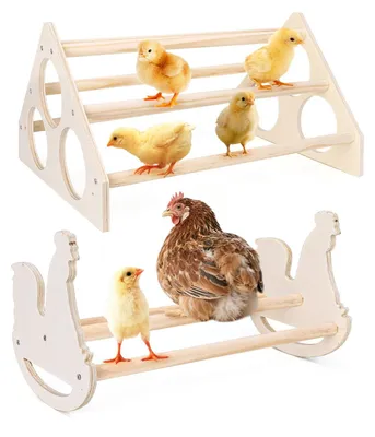Image de 2 perchoirs en bois pour poulets et oiseaux