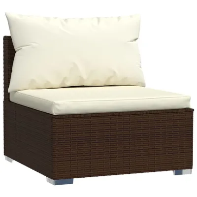 Obrázok produktu pre vidaXL Záhradné centrum Pohovka s vankúšom Brown Poly Rattan