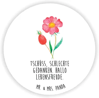 Produktbild von Mr. & Mrs. Panda magnet Blume Hagebutte - Weiß - Geschenk, deko, pinnwand, Garten, für pinwand, Kühlschrankmagnet, Lebensfreude, kühlschrank, Schlechte Gedanken