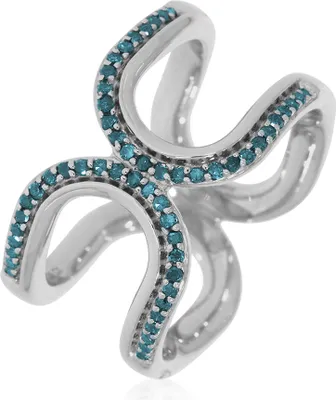 Produktbild von CBR11451, CBR11451 Ring mit 54 blauen Diamanten ca. 0,26 ct. rhodiniert XEN