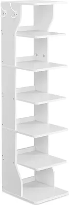 Produktbild von VASAGLE Shoe Rack Narrow 6 Tier Standing Rack platzsparend für Eingang Ecke Schuhregal Weiß