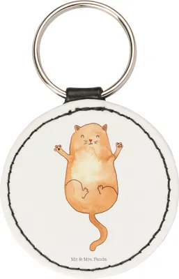 Produktbild von Mr. & Mrs. Panda Anhänger Katze Umarmen - Weiß - Geschenk, Katzen, Mieze, Schlüsselanhänger, mini, kunstleder, Taschenanhänger, Liebe, Miau, schlüsselbund