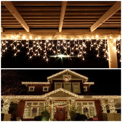Produktbild von Eisregen Lichterkette Außen 2m 80 LED Warmweiß mit Fernbedienung, Weihnachtsdeko