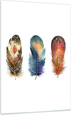 Produktbild von Bilder auf glas - Einteilig - Feder Vogel Farbe - 70x100cm - Glasbilder - Wandbilder - Bilder - zum Aufhängen bereit - Wanddekoration aus Glas - Glas Bilder - Wandbild auf Glas - GPA70x100-4927