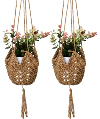 Produktbild von 2er-Pack Macramé Pflanzenhänger mit Jute-Seil