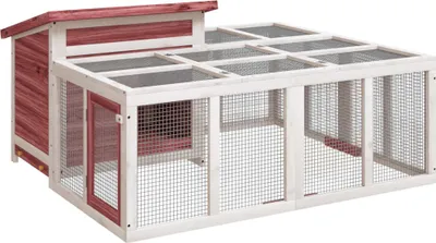 Obrázek produktu pro vidaXL králíkárna mocha 144x123x67,5 cm borovicový masiv
