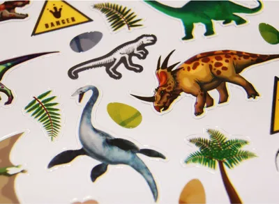 Obrázok produktu pre Nálepka - Dinosaurus - strieborná farba