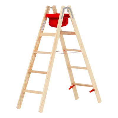 Produktbild von Holz-Stufenstehleiter 2x5 Stufen Hymer 7149910