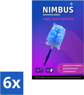 Immagine prodotto di NIMBUS Manico per spolverino magico + 2 ricariche (1 set) - Confezione risparmio - 6 pezzi