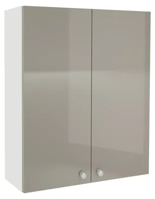 Obrázek produktu pro Skříňka pod umyvadlo haaus Zaria, 2 dvířka, MDF, šedá vysoký lesk/bílá, 60 x 22 x 72 cm