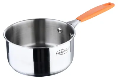 Stieltopf 16 cm, 1,5 L, Edelstahl, Silikongriff, für Induktion