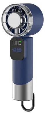 Image de INF Ventilateur USB portable mini — Turbo, refroidissement rapide, 2-en-1 main et sur socle Bleu