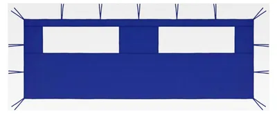 Produktbild von Pavillon-Seitenwand mit Fenstern für Partyzelte, Festzelte und Gartenzelte, 6x2 m, Blau