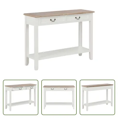 Produktbild von The Living Store Konsolentisch Weiß 110 x 35 x 80 cm Holz
