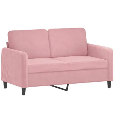 Image de vidaXL Canapé 2 places rose 120 cm velours