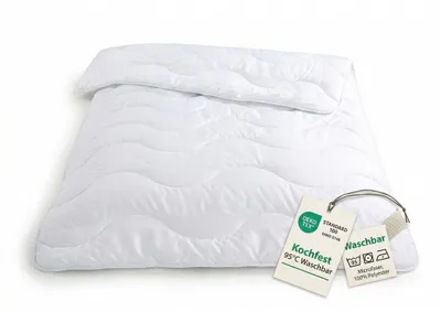 Produktbild von Kochfestes Steppbett 135x200 Bettdecke 95°C Allergiker Microfaser Decke Weiß