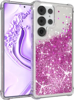 Produktbild von EAZY CASE - Glitzer Hülle kompatibel mit Samsung Galaxy S25 Ultra Glitzer Schutzhülle, Soft Case, Backcover Transparent mit Motiv