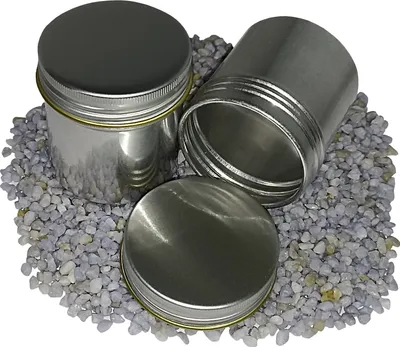 Produktbild von 100 Blechdosen Aluminium 50 ml mit Schraubdeckel blank