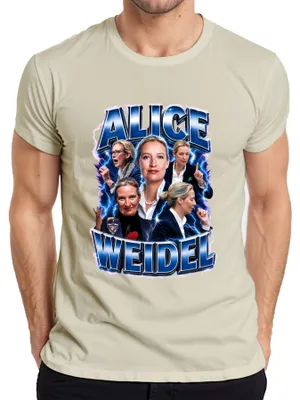 Productafbeelding van Alice Weidel, AfD, patriottisme, Duitsland, statement, sarcasme, moed, heren T-shirt, natuur, maat M