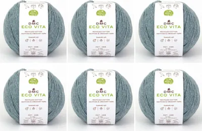 Zdjęcie produktu dla 6 motków DMC Eco Vita – przędza składająca się w 80% z bawełny pochodzącej z recyklingu i w 20% z włókien pochodzących z recyklingu, nr 388 (kolor 117)
