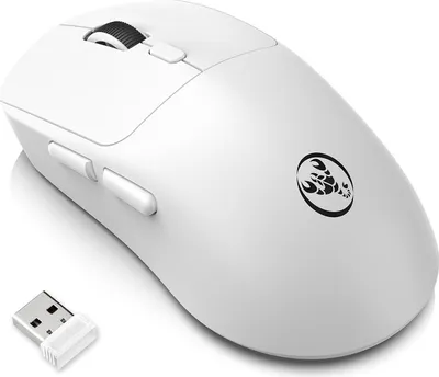 Produktbild von Gaming-Maus mit 2,4 GHz/BT5.4/kabelgebundener Verbindung in drei Modi, 6 Tasten, 6400 DPI, für Desktop-PCs und Laptops, T30, weiß