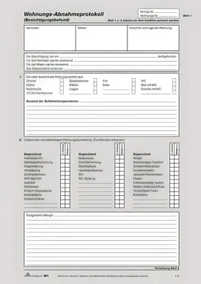 Produktbild von RNK Wohnungs-Abnahmeprotokoll SD DIN A4