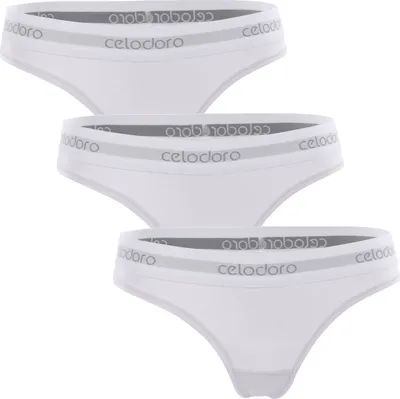 Produktbild von String für Damen mit gewebtem Gummiband – Celodoro – Sport-Minislip (3er-Pack) – Weiß