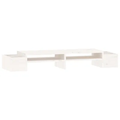 Produktbild von vidaXL Monitorständer Weiß 100x27,5x15 cm Massivholz Kiefer