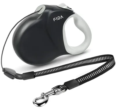 Produktbild von Rollleine für Hunde 9m bis 50kg Schwarz mit Reflektorband