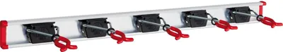 Produktbild von Bruns Gerätehalter Aluminiumschiene 750mm, 5-fach, Schwarz/Rot, Klemmbereich Ø 0-50mm, für Innen & Außen