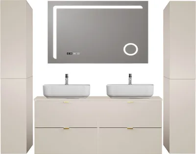 Produktbild von Badmöbel Set 4-teilig mit 120 cm Waschtisch in kaschmir matt, DURANGO-56