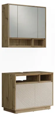 Immagine prodotto di set mobili bagno Vicco Beatrice Cachemire/Rovere artigianale, Model 61313