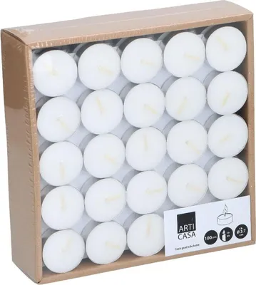 Zdjęcie produktu dla Podgrzewacze Bezzapachowe Z Wosku Świeczki Tealight Zestaw 100 Szt Articasa