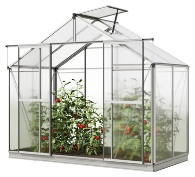 Obrázek produktu pro GFP skleník Orchidee 2 hliníkový rám 256 x 131 cm polykarbonátové desky - se základovým rámem a autom. otevíráním oken