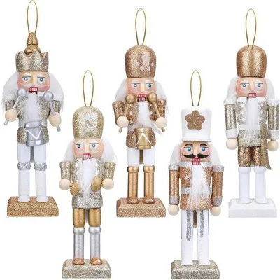 Produktbild von Famanu Holzornament Set 5x Nussknacker Soldaten - 13 cm