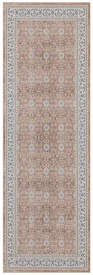 Imagen del producto de Alfombra Kurzflor estilo vintage oriental, ideal para salón, dormitorio o habitación infantil, color terracota, rectangular, 80x250 cm