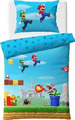 Zdjęcie produktu dla Pościel bajkowa 140x200 licencyjna Super Mario Bross