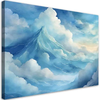 Produktbild von Leinwandbild Blauer Himmel und Wolken 100x70 Feeby Blau bild für die wand bereit zum aufhängen