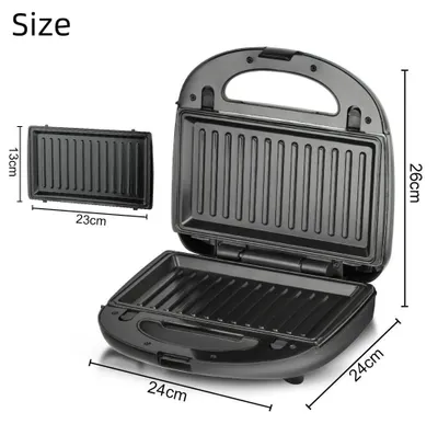 Produktbild von 8-in-1 Frühstücksmaschine - Sandwich-, Waffel- & Donutmaker - Wechselbare Platten - Antihaftbeschichtung - EU-Stecker